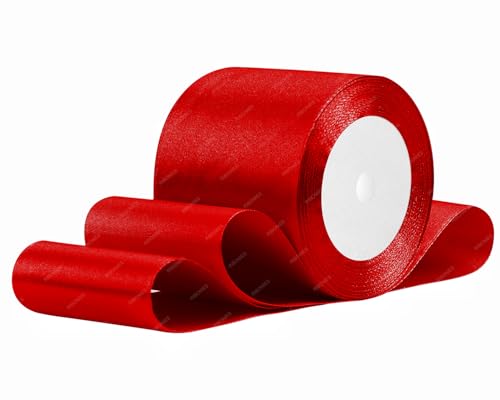 Rot Satinband 75mm x 22 Meters Stoffbänder für Geschenkverpackungen, Blumensträuße, Kunsthandwerk und Hochzeitsdekoration Rot Satinband 75mm x 22 Meters Stoffbänder für Geschenkverpackungen, Blumensträuße, Kunsthandwerk und Hochzeitsdekoration von RIBONIES