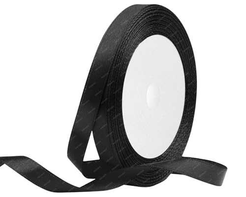 Schwarz Satinband 10mm x 22 Meters Stoffbänder für Geschenkverpackungen, Blumensträuße, Kunsthandwerk und Hochzeitsdekoration Schwarz Satinband 10mm x 22 Meters Stoffbänder für Geschenkverpackungen, Blumensträuße, Kunsthandwerk und Hochzeitsdekoration von RIBONIES