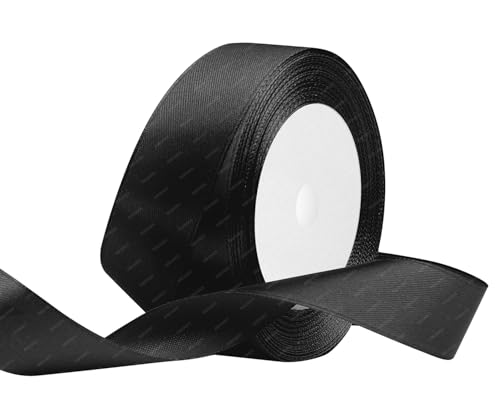 Schwarz Satinband 25mm x 22 Meters Stoffbänder für Geschenkverpackungen, Blumensträuße, Kunsthandwerk und Hochzeitsdekoration Schwarz Satinband 25mm x 22 Meters Stoffbänder für Geschenkverpackungen, Blumensträuße, Kunsthandwerk und Hochzeitsdekoration von RIBONIES