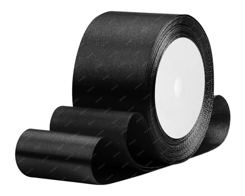 Schwarz Satinband 50mm x 22 Meters Stoffbänder für Geschenkverpackungen, Blumensträuße, Kunsthandwerk und Hochzeitsdekoration Schwarz Satinband 50mm x 22 Meters Stoffbänder für Geschenkverpackungen, Blumensträuße, Kunsthandwerk und Hochzeitsdekoration von RIBONIES