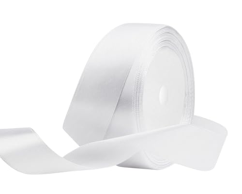 Weiss Satinband 25mm x 22 Meters Stoffbänder für Geschenkverpackungen, Blumensträuße, Kunsthandwerk und Hochzeitsdekoration Weiss Satinband 25mm x 22 Meters Stoffbänder für Geschenkverpackungen, Blumensträuße, Kunsthandwerk und Hochzeitsdekoration von RIBONIES