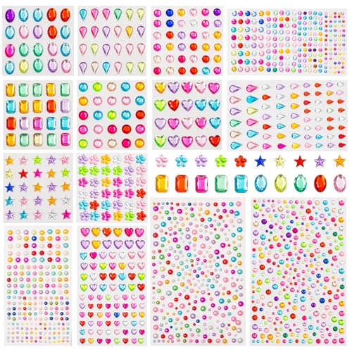 Riceduo Glitzersteine Selbstklebend, 1472 Stück selbstklebende Strassaufkleber für Bastelarbeiten, sortierte Formen aus Acryl-Blingschmuckaufkleber für DIY, Bastelprojekte, Bastelbedarf für Kinder. Riceduo Glitzersteine Selbstklebend, 1472 Stück selbstklebende Strassaufkleber für Bastelarbeiten, sortierte Formen aus Acryl-Blingschmuckaufkleber für DIY, Bastelprojekte, Bastelbedarf für Kinder. von RICEDUO