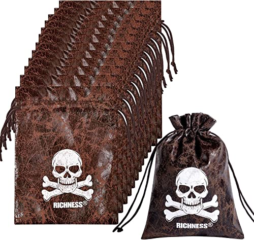 RICHNESS ELX2201 Piraten-Geschenktüten mit Kordelzug, 11,4 x 16,5 cm, Kuhhaut, Piraten-Geschenktüten für Piraten-Partygeschenke, 12 Stück RICHNESS ELX2201 Piraten-Geschenktüten mit Kordelzug, 11,4 x 16,5 cm, Kuhhaut, Piraten-Geschenktüten für Piraten-Partygeschenke, 12 Stück von RICHNESS