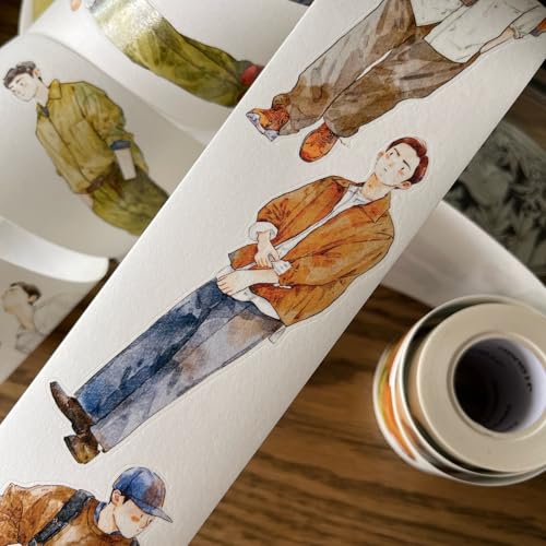 DingDing Vol10-34 That Cute Guy,Pre-cut Washi Paper PET Tape Stickers,1.97 INx10.94 YD,Original Vintage Character Design for Scrapbooks Supplies,Journaling,Junk Journal,Bullet Journals,Planners DingDing Vol10-34 That Cute Guy,Pre-cut Washi Paper PET Tape Stickers,1.97 INx10.94 YD,Original Vintage Character Design for Scrapbooks Supplies,Journaling,Junk Journal,Bullet Journals,Planners von RICHTAPES
