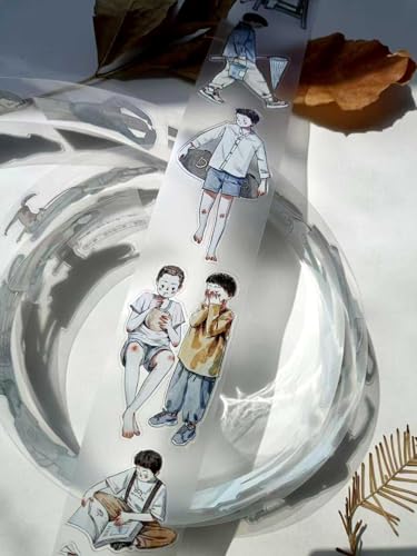 RICHTAPES Kaixiaoxun Vol7-1 Little Boy,Matte PET Tape Stickers,1.77 IN x 5.47 YD,Original Design,for Scrapbook Supplies,Scrapbook Tape Stickers,Junk Journal Supplies,Bullet Journal Supplies von RICHTAPES