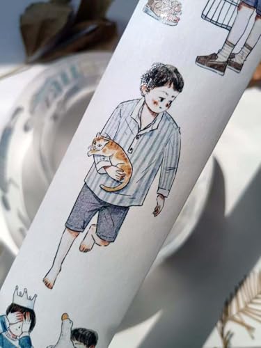 RICHTAPES Kaixiaoxun Vol7-1 Little Boy,Washi Tape Stickers,1.77 IN x 5.47 YD,Original Design,for Scrapbook Supplies,Scrapbook Tape Stickers,Junk Journal Supplies,Bullet Journal Supplies von RICHTAPES
