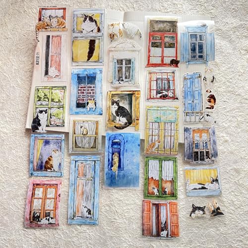 Seahorse Forest Vol5 A31 Inside and Outside,Cute Cat and Doors&Windows Scenery,Pre-Cut Clear PET Tape Stickers,Original Design,for Scrapbook Supplies,Scrapbook Tape Stickers,Junk Journal Supplies Seahorse Forest Vol5 A31 Inside and Outside,Cute Cat and Doors&Windows Scenery,Pre-Cut Clear PET Tape Stickers,Original Design,for Scrapbook Supplies,Scrapbook Tape Stickers,Junk Journal Supplies von RICHTAPES