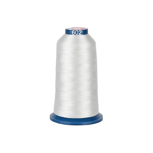 RICHWORD Polyester-Stickgarn, 4000 m (4374Y), 40 WT Garn für kommerzielle Multi-Nadeln und Einzelnadel-Stickmaschinen, Weiß 0602 von RICHWORD