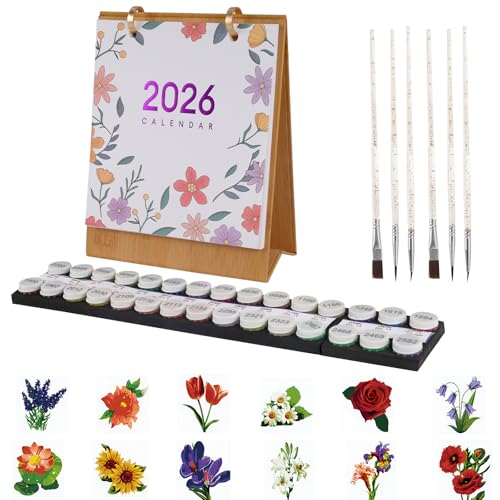Malen Nach Zahlen Kalender 2026: DIY Tischkalender Wandkalender 2026 - Kalender Malen nach Zahlen Kit für Erwachsene, mit Pinsels Und Acrylfarbe für Home Deko,Geschenke Malen Nach Zahlen Kalender 2026: DIY Tischkalender Wandkalender 2026 - Kalender Malen nach Zahlen Kit für Erwachsene, mit Pinsels Und Acrylfarbe für Home Deko,Geschenke von RICKMASK