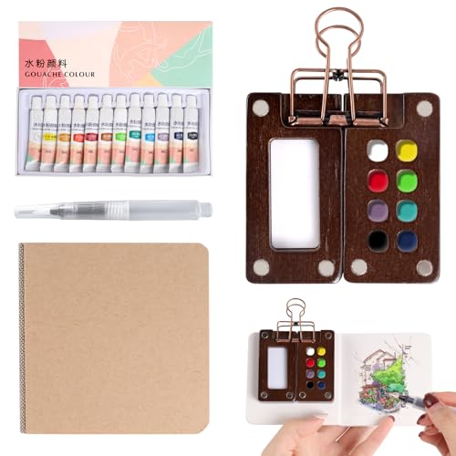 Nano Palette Mini Aquarell Set: Pocket Artist Watercolor Travel Set Mit Binder Clips - Portable Aquarell Palette für Maler, Künstler, Studenten Nano Palette Mini Aquarell Set: Pocket Artist Watercolor Travel Set Mit Binder Clips - Portable Aquarell Palette für Maler, Künstler, Studenten von RICKMASK