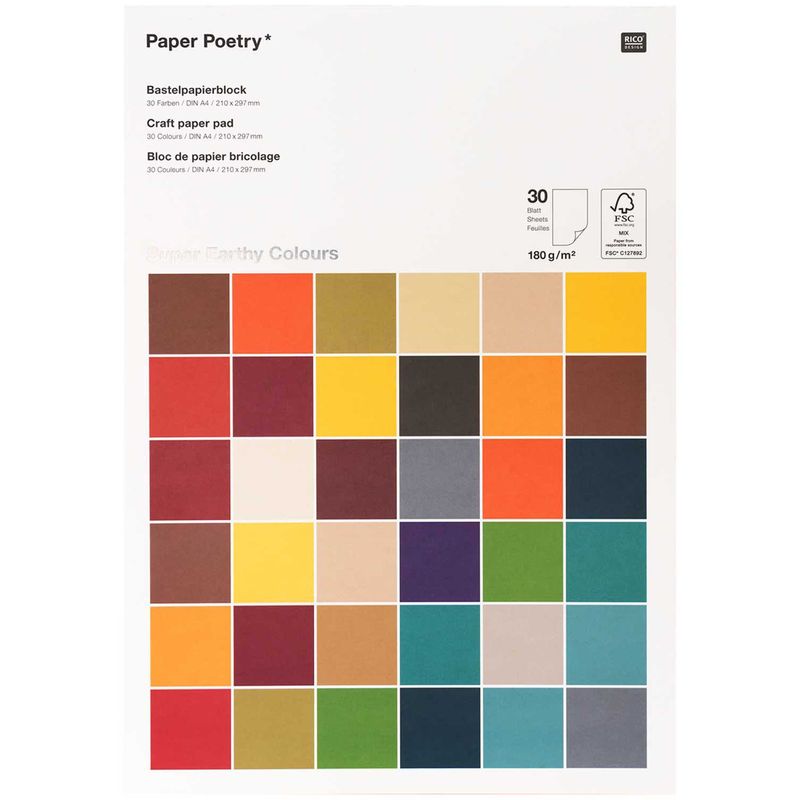 Bastelpapierblock Super Earthy Colours 30 Blatt von RICO DESIGN