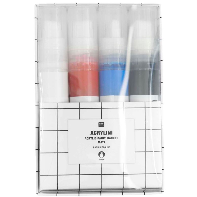 Marker Acrylini Xl 4-Teilig In Basic Colours von RICO DESIGN