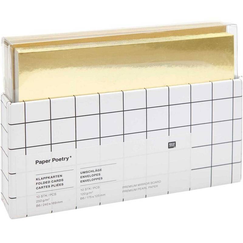 Kartenset Spiegelkarton/Perlmutt Gold, B6 Fsc Mix von RICO-Design tap