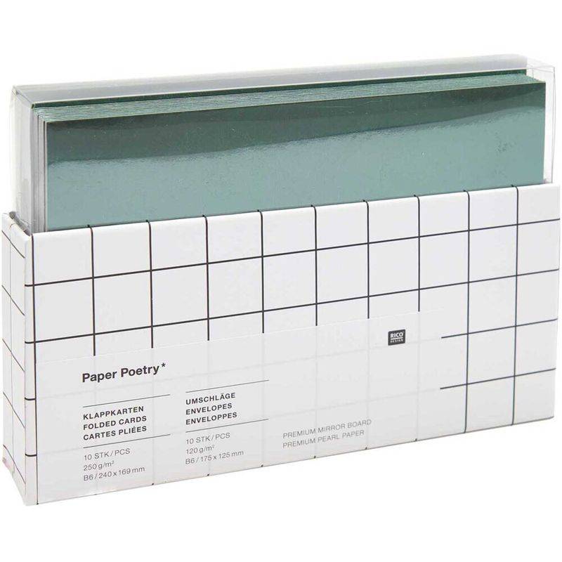 Kartenset Spiegelkarton/Perlmutt Grün, B6 Fsc Mix von RICO-Design tap