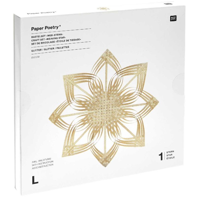 Paper Poetry - Bastelset Webstern, Glitter Gold, 60 Cm Fsc Mix von RICO-Design tap