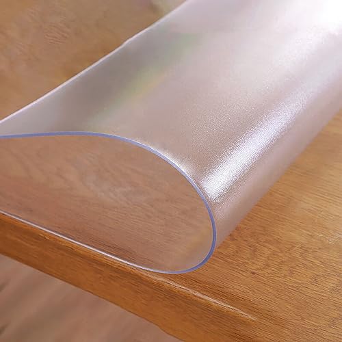 Glasklar Folie 1.5mm Dick, Transparente Tischdecke, Tischschutz, Schutztischdecke,durchsichtige tischfolie, Größe wählbar,Wasserdicht Kein Schrumpfen Geruchlos Nach Maß (60x60cm,Frosted 1.5MM) von RICOLUS