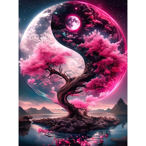 RICUVED 5D Diamond Painting Baum Diamant Painting Bilder Diamond Art Erwachsene Landschaft Full DIY Diamant Kunst Malerei Stickerei Set Kreuzstich 30x40cm von RICUVED