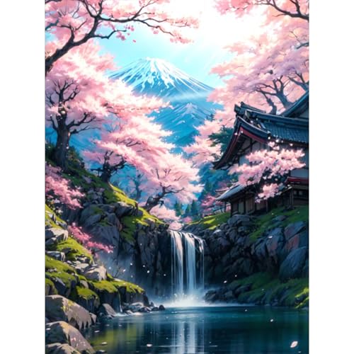 RICUVED 5D Diamond Painting Berg Diamant Painting Bilder Blume Diamond Art Erwachsene Full DIY Landschaft Diamant Kunst Malerei Stickerei Set Kreuzstich 30x40cm von RICUVED