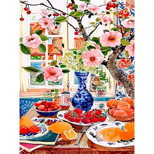 RICUVED 5D Diamond Painting Blume Diamant Painting Bilder Diamond Art Erwachsene Full DIY Vintage Diamant Kunst Malerei Stickerei Set Kreuzstich 30x40cm RICUVED 5D Diamond Painting Blume Diamant Painting Bilder Diamond Art Erwachsene Full DIY Vintage Diamant Kunst Malerei Stickerei Set Kreuzstich 30x40cm von RICUVED