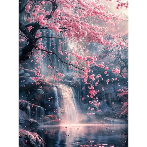 RICUVED 5D Diamond Painting Blumen Diamant Painting Bilder Wasserfall Diamond Art Erwachsene Full DIY Diamant Kunst Malerei Stickerei Set Kreuzstich 30x40cm von RICUVED