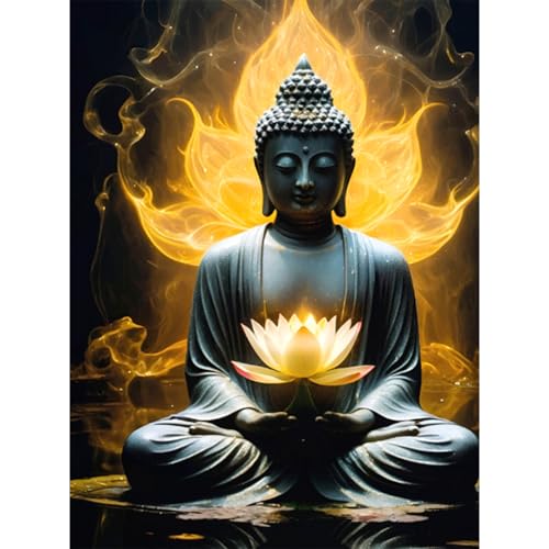 RICUVED 5D Diamond Painting Buddha Diamant Painting Bilder Diamond Art Erwachsene Full DIY Buddha Diamant Kunst Malerei Stickerei Set Kreuzstich 30x40cm von RICUVED
