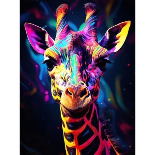 RICUVED 5D Diamond Painting Bunte Giraffe Diamant Painting Bilder Diamond Art Erwachsene Tiere Full DIY Diamant Kunst Malerei Stickerei Set Kreuzstich 30x40cm von RICUVED