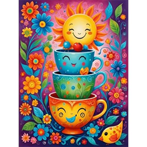RICUVED 5D Diamond Painting Cartoon Teetasse Diamant Painting Bilder Diamond Art Erwachsene Full DIY Sonne Diamant Kunst Malerei Stickerei Set Kreuzstich 30x40cm RICUVED 5D Diamond Painting Cartoon Teetasse Diamant Painting Bilder Diamond Art Erwachsene Full DIY Sonne Diamant Kunst Malerei Stickerei Set Kreuzstich 30x40cm von RICUVED