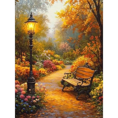 RICUVED 5D Diamond Painting Herbst Diamant Painting Bilder Diamond Art Erwachsene Full DIY Straßen Diamant Kunst Malerei Stickerei Set Kreuzstich 30x40cm von RICUVED