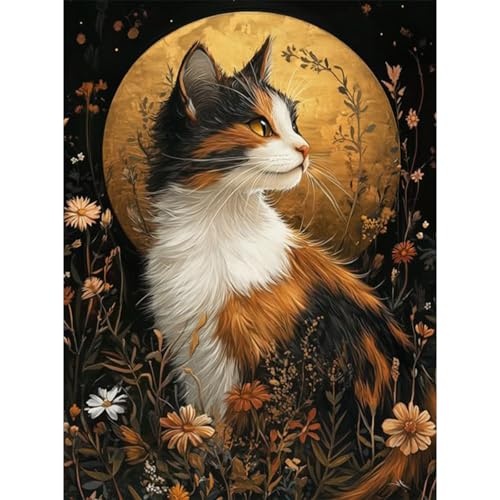 RICUVED 5D Diamond Painting Katze Diamant Painting Bilder Diamond Art Erwachsene Full DIY Tiere Diamant Kunst Malerei Stickerei Set Kreuzstich 30x40cm von RICUVED