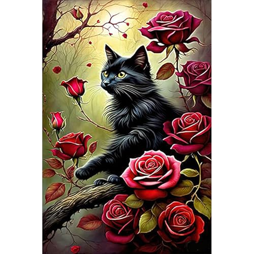RICUVED 5D Diamond Painting Katzen&Blumen Diamant Painting Bilder Diamond Art Erwachsene Tiere Full DIY Diamant Kunst Malerei Stickerei Set Kreuzstich 30x40cm RICUVED 5D Diamond Painting Katzen&Blumen Diamant Painting Bilder Diamond Art Erwachsene Tiere Full DIY Diamant Kunst Malerei Stickerei Set Kreuzstich 30x40cm von RICUVED