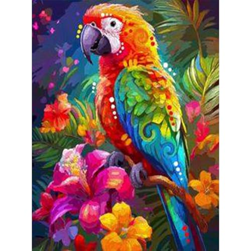 RICUVED 5D Diamond Painting Papagei Diamant Painting Bilder Diamond Art Erwachsene Tiere Full DIY Diamant Kunst Malerei Stickerei Set Kreuzstich 30x40cm von RICUVED