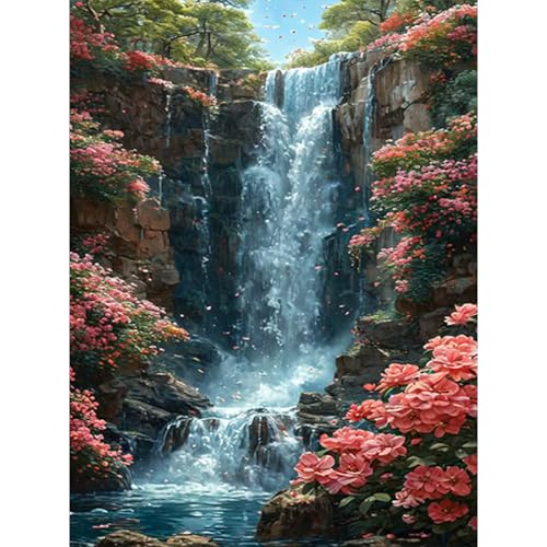 RICUVED 5D Diamond Painting Wasserfall Diamant Painting Bilder Diamond Art Erwachsene Full DIY Landschaft Diamant Kunst Malerei Stickerei Set Kreuzstich 30x40cm von RICUVED