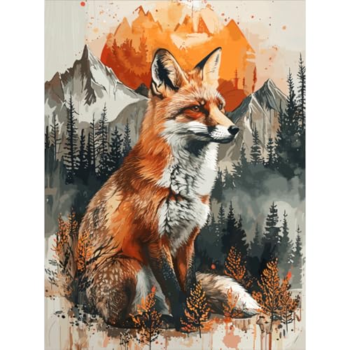 RICUVED 5D Fuchs Diamond Painting Diamant Painting Bilder Diamond Art Erwachsene Tiere Full DIY Diamant Kunst Malerei Stickerei Set Kreuzstich 30x40cm von RICUVED