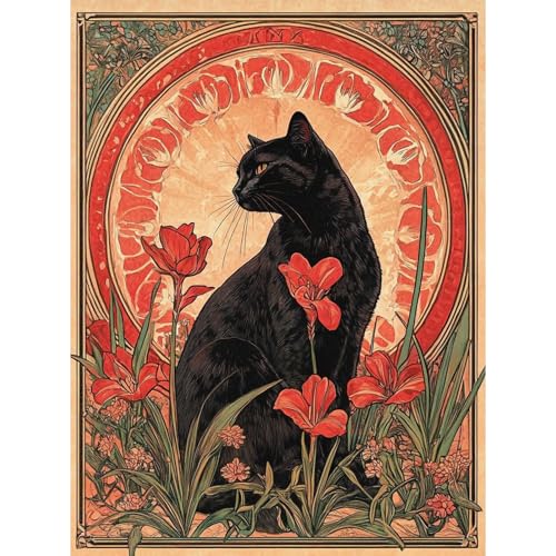 RICUVED 5D Schwarze Katze Diamond Painting Diamant Painting Bilder Poster Diamond Art Erwachsene Full DIY Diamant Kunst Malerei Stickerei Set Kreuzstich 30x40cm RICUVED 5D Schwarze Katze Diamond Painting Diamant Painting Bilder Poster Diamond Art Erwachsene Full DIY Diamant Kunst Malerei Stickerei Set Kreuzstich 30x40cm von RICUVED