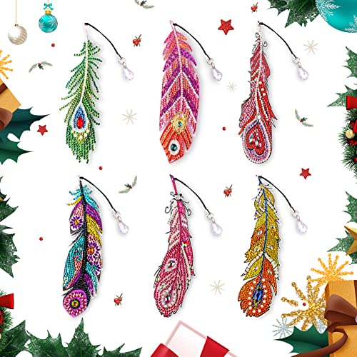 RICUVED 6 Pack Diamond Painting Lesezeichen Srt, DIY Feder Diamant Painting Lesezeichen Diamant Malerei Lesezeichen mit Kristall Anhänger Diamond Painting Lesezeichen Kinder Geschenk RICUVED 6 Pack Diamond Painting Lesezeichen Srt, DIY Feder Diamant Painting Lesezeichen Diamant Malerei Lesezeichen mit Kristall Anhänger Diamond Painting Lesezeichen Kinder Geschenk von RICUVED