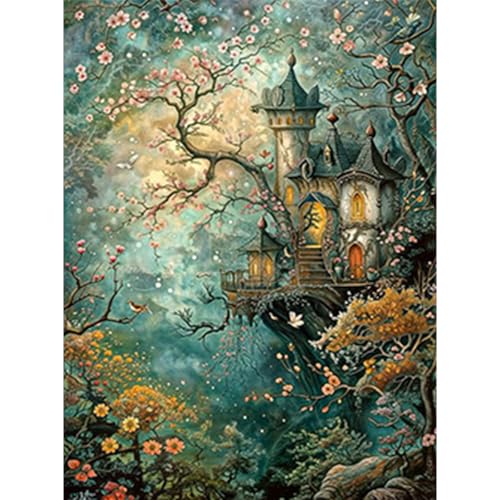 RICUVED Baum Burg Diamond Painting,5D Landschaft Diamant Painting Bilder Erwachsene Diamond Painting Kinder, Full Drill Diamond Art Diamant Malerei Bilder für Home Dekor 30x40cm RICUVED Baum Burg Diamond Painting,5D Landschaft Diamant Painting Bilder Erwachsene Diamond Painting Kinder, Full Drill Diamond Art Diamant Malerei Bilder für Home Dekor 30x40cm von RICUVED