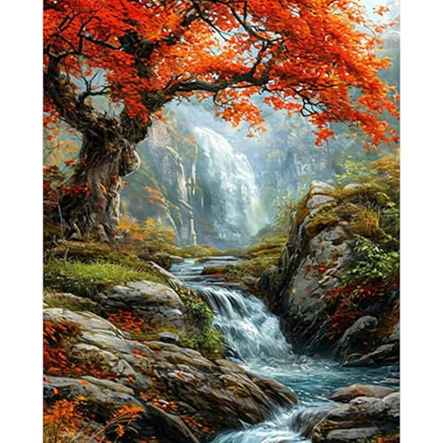 RICUVED Baum Fluss Malen nach Zahlen Set für Erwachsene Anfänger - Landschaft Malen nach Zahlen 40x50cm Leinwand ohne Rahmen, inkl. Pinsel, Acrylfarben Aufhänger - DIY Kunst zum Entspannen RICUVED Baum Fluss Malen nach Zahlen Set für Erwachsene Anfänger - Landschaft Malen nach Zahlen 40x50cm Leinwand ohne Rahmen, inkl. Pinsel, Acrylfarben Aufhänger - DIY Kunst zum Entspannen von RICUVED