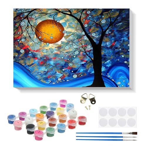 RICUVED Baum Sternenhimmel Malen nach Zahlen Erwachsene Kinder, Landschaft Malen nach Zahlen DIY Handgemalt Ölgemälde Kit Paint by Numbers Adult mit Rahmen 3 - Pinseln und Acrylfarbe Kit 20x30cm RICUVED Baum Sternenhimmel Malen nach Zahlen Erwachsene Kinder, Landschaft Malen nach Zahlen DIY Handgemalt Ölgemälde Kit Paint by Numbers Adult mit Rahmen 3 - Pinseln und Acrylfarbe Kit 20x30cm von RICUVED