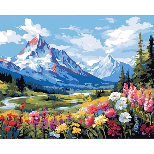 RICUVED Berg Malen nach Zahlen Erwachsene Anfänger -Landschaft Malen nach Zahlen 40x50cm Leinwand ohne Rahmen, Acrylfarben, 3 Pinsel Aufhänger - Kreatives DIY-Ölgemälde-Kit RICUVED Berg Malen nach Zahlen Erwachsene Anfänger -Landschaft Malen nach Zahlen 40x50cm Leinwand ohne Rahmen, Acrylfarben, 3 Pinsel Aufhänger - Kreatives DIY-Ölgemälde-Kit von RICUVED