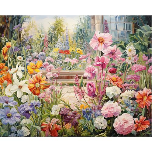 RICUVED Blume Garten Malen nach Zahlen Set für Erwachsene Anfänger - Landschaft Malen nach Zahlen 40x50cm Leinwand ohne Rahmen, inkl. Pinsel, Acrylfarben Aufhänger - DIY Kunst zum Entspannen RICUVED Blume Garten Malen nach Zahlen Set für Erwachsene Anfänger - Landschaft Malen nach Zahlen 40x50cm Leinwand ohne Rahmen, inkl. Pinsel, Acrylfarben Aufhänger - DIY Kunst zum Entspannen von RICUVED