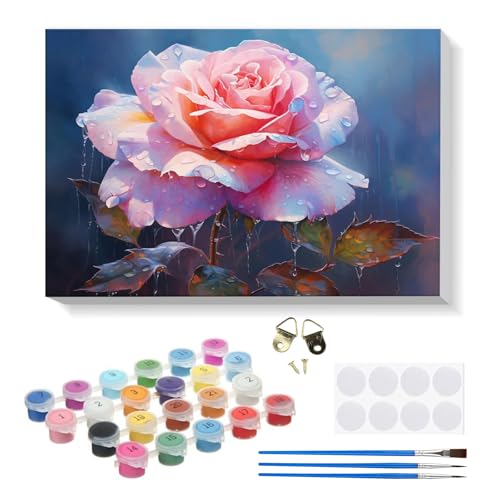 RICUVED Blume Malen Nach Zahlen ab 5 6 7 Jahre Mädchen und Junge,Rosen Malen Nach Zahlen für Kinder mit Rahmen 3 Pinsel und Acrylfarben 20x30cm RICUVED Blume Malen Nach Zahlen ab 5 6 7 Jahre Mädchen und Junge,Rosen Malen Nach Zahlen für Kinder mit Rahmen 3 Pinsel und Acrylfarben 20x30cm von RICUVED