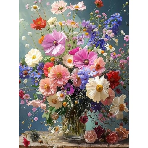 RICUVED Blume Vase Diamond Painting,5D Blume Diamant Painting Bilder Erwachsene Diamond Painting Kinder, Full Drill Diamond Art Diamant Malerei Bilder für Home Dekor 30x40cm von RICUVED