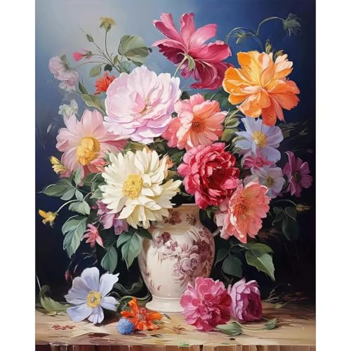 RICUVED Blume Vase Malen nach Zahlen Erwachsene -Blume Malen nach Zahlen 40x50cm Leinwand Set ohne Rahmen, inkl. Acrylfarben, 3 Pinsel Metallhaken - DIY Ölgemälde für Anfänger Erwachsene RICUVED Blume Vase Malen nach Zahlen Erwachsene -Blume Malen nach Zahlen 40x50cm Leinwand Set ohne Rahmen, inkl. Acrylfarben, 3 Pinsel Metallhaken - DIY Ölgemälde für Anfänger Erwachsene von RICUVED