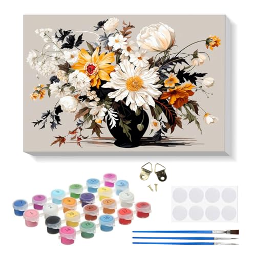 RICUVED Blumen Malen nach Zahlen Erwachsene Kinder, Malen nach Zahlen Vase DIY Handgemalt Ölgemälde Kit Paint by Numbers Adult mit Rahmen 3 - Pinseln und Acrylfarbe Kit 20x30cm RICUVED Blumen Malen nach Zahlen Erwachsene Kinder, Malen nach Zahlen Vase DIY Handgemalt Ölgemälde Kit Paint by Numbers Adult mit Rahmen 3 - Pinseln und Acrylfarbe Kit 20x30cm von RICUVED