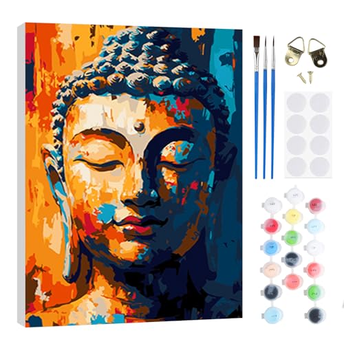 RICUVED Buddha Malen nach Zahlen Set für Erwachsene Kinder mit Holzrahmen -Buddha Digitale Ölmalerei, DIY Kunstkit Mit 3 - Pinseln und Acrylfarbe knitterfreie leinwand Kit Wandkunst 20x30cm RICUVED Buddha Malen nach Zahlen Set für Erwachsene Kinder mit Holzrahmen -Buddha Digitale Ölmalerei, DIY Kunstkit Mit 3 - Pinseln und Acrylfarbe knitterfreie leinwand Kit Wandkunst 20x30cm von RICUVED