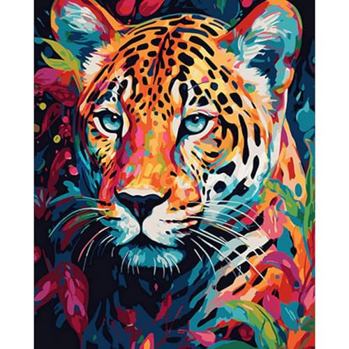 RICUVED Bunter Leopard Malen nach Zahlen Erwachsene -Tiere Malen nach Zahlen 40x50cm Leinwand Set ohne Rahmen, inkl. Acrylfarben, 3 Pinsel Metallhaken - DIY Ölgemälde für Anfänger Erwachsene RICUVED Bunter Leopard Malen nach Zahlen Erwachsene -Tiere Malen nach Zahlen 40x50cm Leinwand Set ohne Rahmen, inkl. Acrylfarben, 3 Pinsel Metallhaken - DIY Ölgemälde für Anfänger Erwachsene von RICUVED