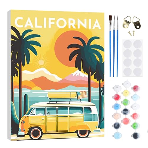RICUVED CALIFORNIA Malen Nach Zahlen ab 5 6 7 Jahre Mädchen und Junge,Landschaft Malen Nach Zahlen für Kinder mit Rahmen 3 Pinsel und Acrylfarben 20x30cm RICUVED CALIFORNIA Malen Nach Zahlen ab 5 6 7 Jahre Mädchen und Junge,Landschaft Malen Nach Zahlen für Kinder mit Rahmen 3 Pinsel und Acrylfarben 20x30cm von RICUVED