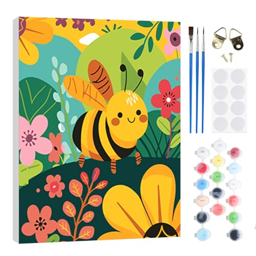 RICUVED Cartoon Biene Malen nach Zahlen Set 20x30cm für Erwachsene Kinder mit Holzrahmen -Tiere Digitale Ölmalerei Kits, DIY Kunstkit mit Farben, Pinsel und Holzrahmen, für Anfänger und Hobbykünstler RICUVED Cartoon Biene Malen nach Zahlen Set 20x30cm für Erwachsene Kinder mit Holzrahmen -Tiere Digitale Ölmalerei Kits, DIY Kunstkit mit Farben, Pinsel und Holzrahmen, für Anfänger und Hobbykünstler von RICUVED