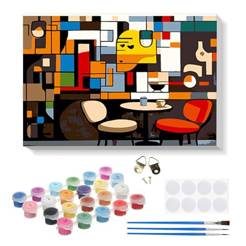 RICUVED DIY Abstrakte Kunst Malen nach Zahlen Set für Erwachsene Kinder mit Holzrahmen -Kaffee Ölgemälde für Anfänger, Paint by Numbers kits, perfekte Geschenkidee und Wanddekoration 20x30cm RICUVED DIY Abstrakte Kunst Malen nach Zahlen Set für Erwachsene Kinder mit Holzrahmen -Kaffee Ölgemälde für Anfänger, Paint by Numbers kits, perfekte Geschenkidee und Wanddekoration 20x30cm von RICUVED