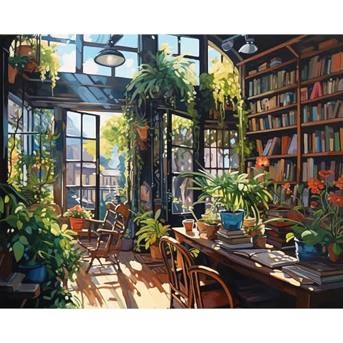 RICUVED DIY Bücherregal Malen nach Zahlen für Erwachsene -Landschaft Malen nach Zahlen 40x50cm Leinwand-Set ohne Rahmen mit Acrylfarben, 3 Pinseln Metallhaken - Perfekt für Anfänger Kunstliebhaber RICUVED DIY Bücherregal Malen nach Zahlen für Erwachsene -Landschaft Malen nach Zahlen 40x50cm Leinwand-Set ohne Rahmen mit Acrylfarben, 3 Pinseln Metallhaken - Perfekt für Anfänger Kunstliebhaber von RICUVED